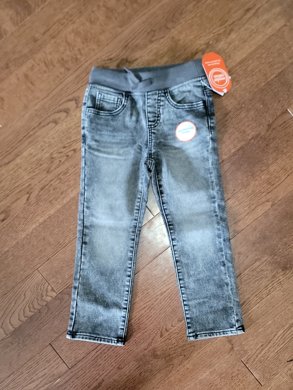 Kids Grey Wash Stretch Jeggings